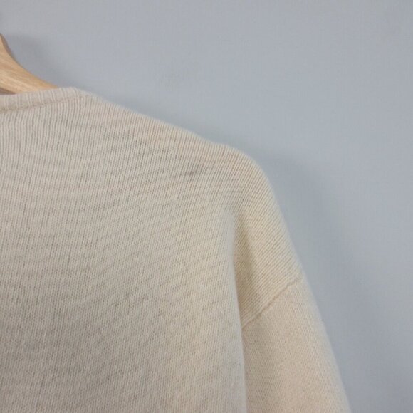 Linda B Collection Women's Sweater S Ivory Lambswool Angora Beads Vtg Luxury 332 - Picture 12 of 15